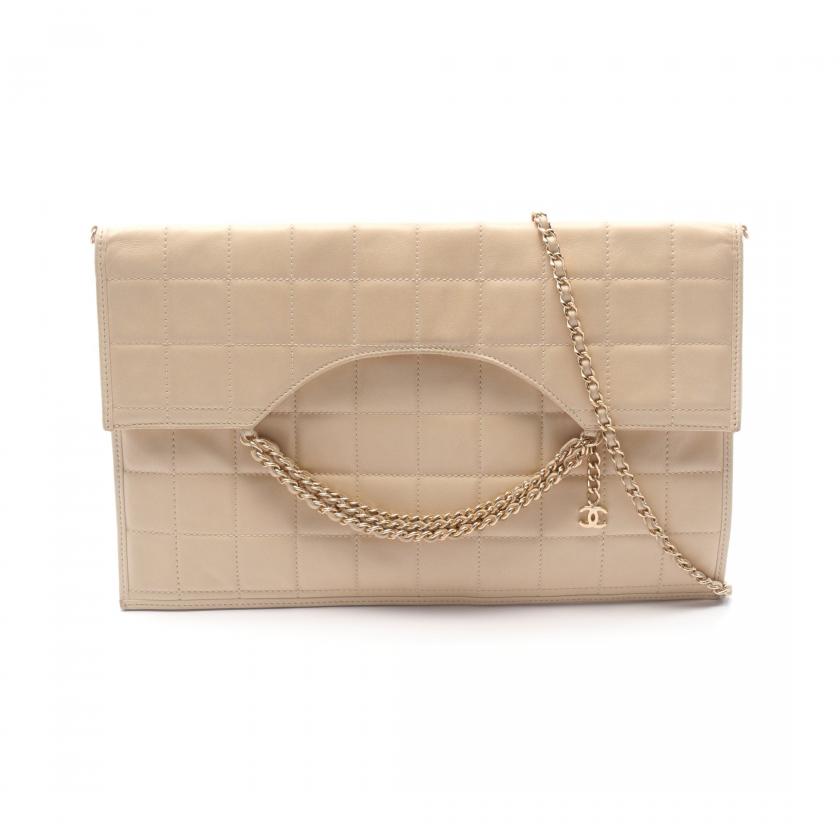 CHANEL・バッグ・チョコバー チェーンハンドバッグ ラムスキン