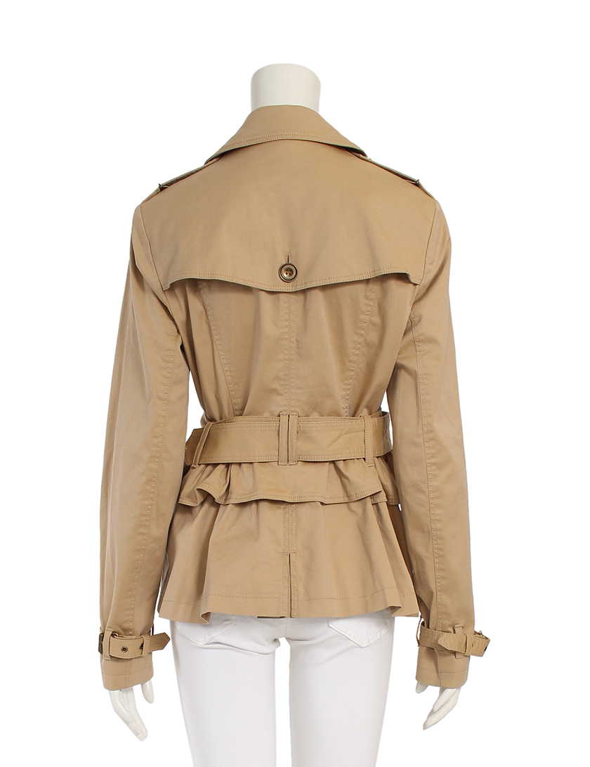バーバリーブリット Burberry Brit トレンチコート ハーフ 丈 フリル ベルト付き ベージュ ハイブランド ブランド専門の中古通販サイト 1094 バーバリーブリット Burberry Brit トレンチコート ハーフ 丈 フリル ベルト付き ベージュ ハイブランド ブランド専門の中古通販サイト 1094