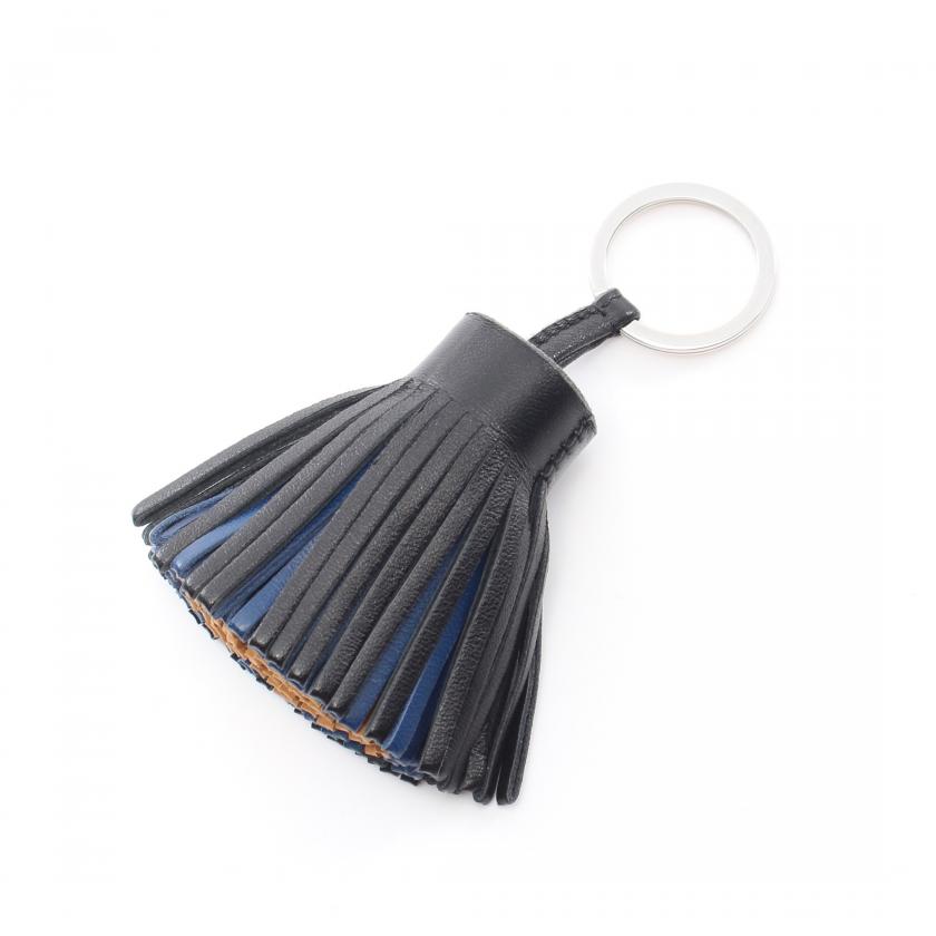 値下げ！HERMES カルメン トリコロール キーホルダーブルー HERMES エルメス チャーム カルメン トリコロール