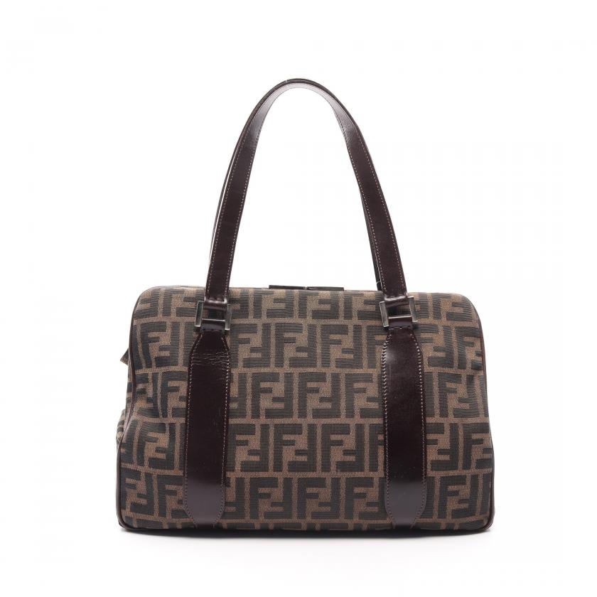 美品FENDI ROMA フェンディ ズッカ キャンバス レザー キャップ