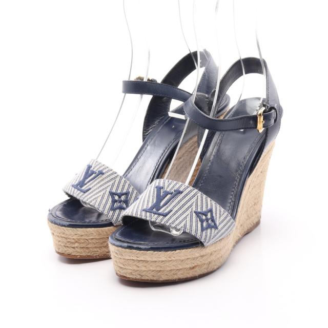 LOUIS VUITTON ルイヴィトン フラットシューズ バレエシューズデニム