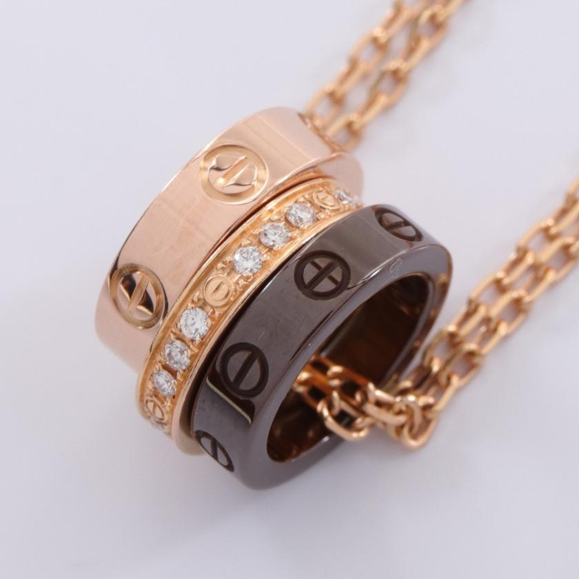 Cartier・アクセサリー・ラブスリー フープ 2連 ネックレス K18PG 