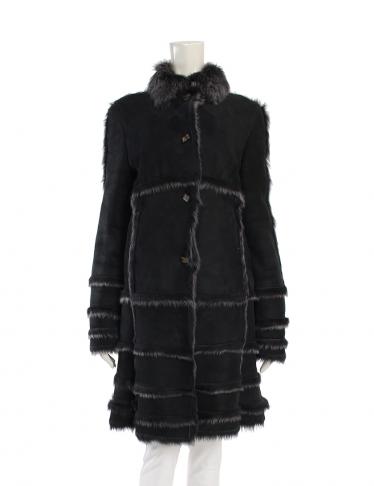 KARL DONOGHUE・アウター・ムートン コート 黒 グレー｜【公式