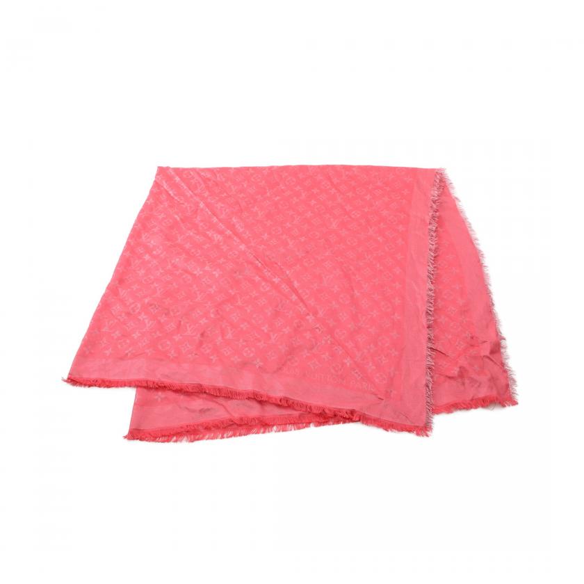 ルイヴィトン ピンクベージュ系シルク混合ストール 未使用 ルイ