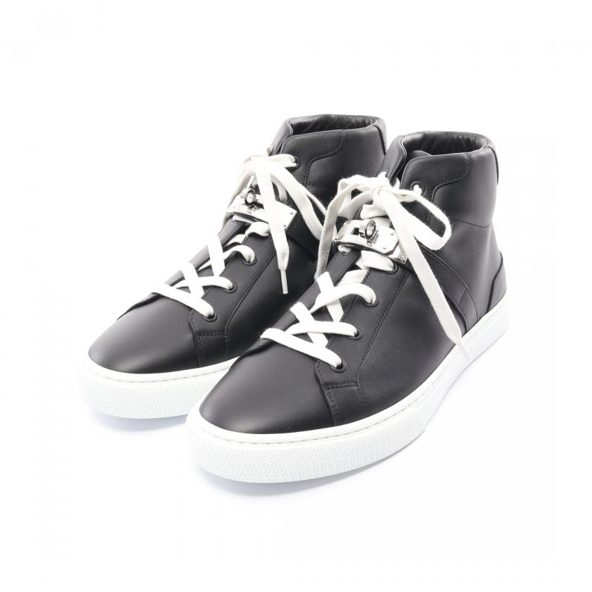 エルメス（HERMES）デイドリーム｜ハイカットスニーカー｜レザー｜ブラック｜ホワイト｜ハイブランド・ブランド専門の中古通販サイト（840645）