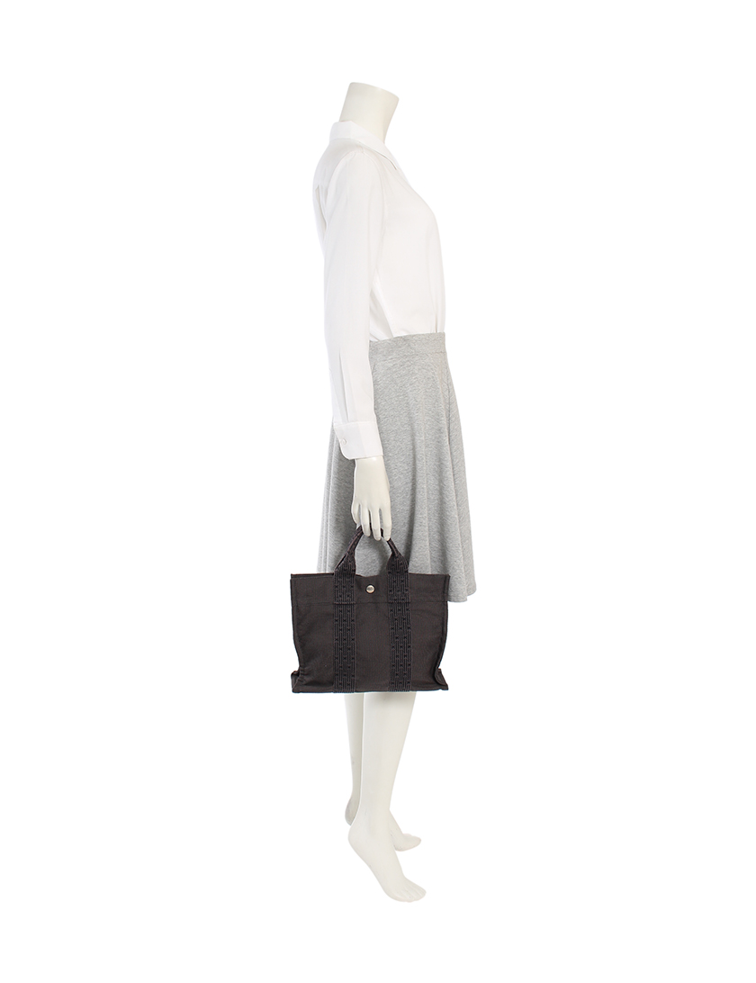 エルメス(HERMES)エールラインPM|トートバッグ|ナイロンキャンバス|グレー|ハイブランド・ブランド専門の中古通販サイト(114454)