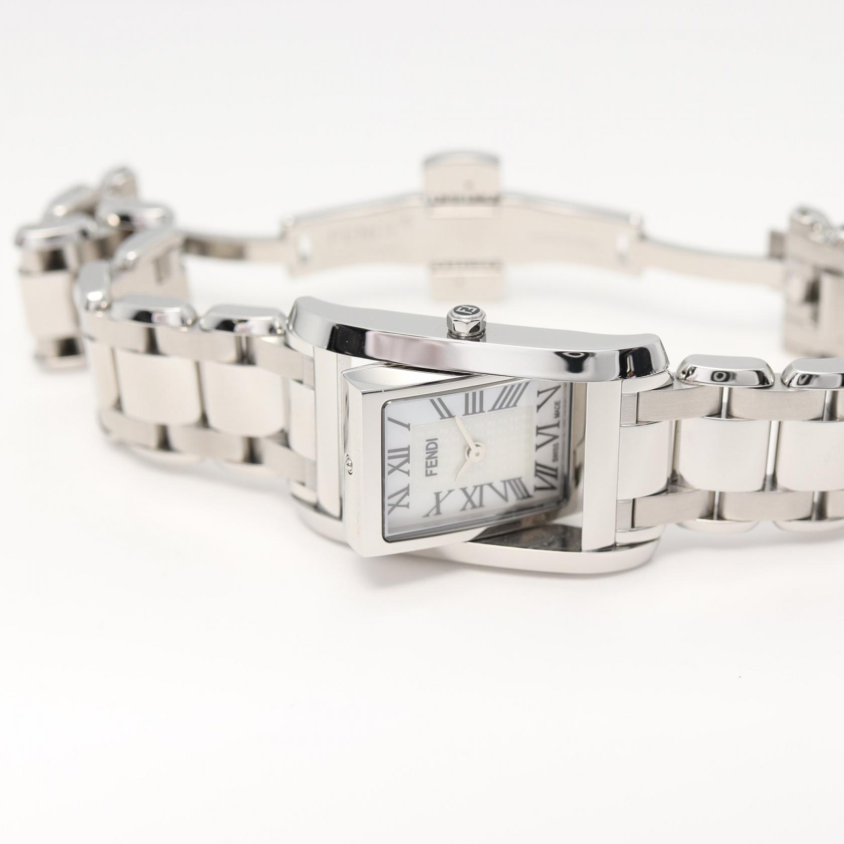 フェンディ（FENDI）｜レディース｜腕時計｜クオーツ｜FF柄｜SS｜シルバー｜ホワイトシェル文字盤｜ハイブランド・ブランド専門の中古通販サイト（796607）