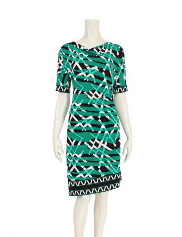 ビーシービージーマックスアズリア bg Maxazria ワンピース 総柄 ストレッチ 緑 黒 白 ハイブランド ブランド専門の中古通販サイト