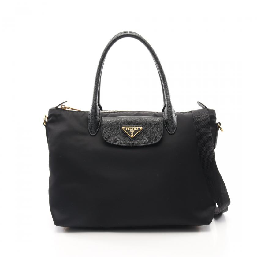 PRADA・バッグ・ ハンドバッグ ナイロン サフィアーノレザー