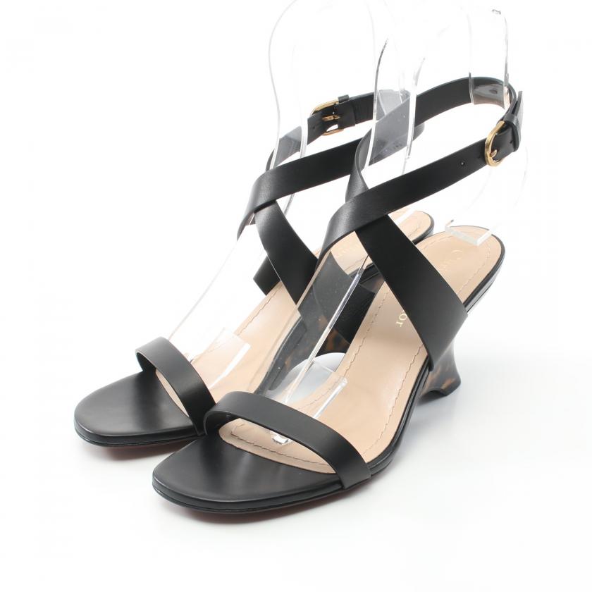 Dior ブラック ウェッジサンダル DIOR | Attitude Dior ウェッジサンダル カーフスキン