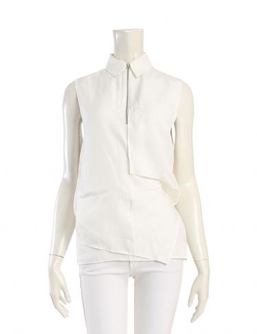Acne Studios・トップス・ シャツ ノースリーブ フロントジップ 白