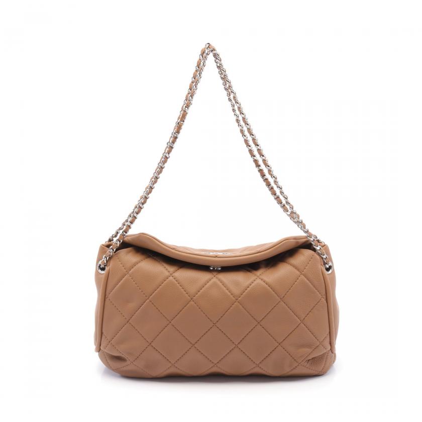 シャネル ラムスキン マトラッセ チェーン ショルダー バッグ ブラウン. シャネル マトラッセ ラムスキン チェーンショルダーバッグ