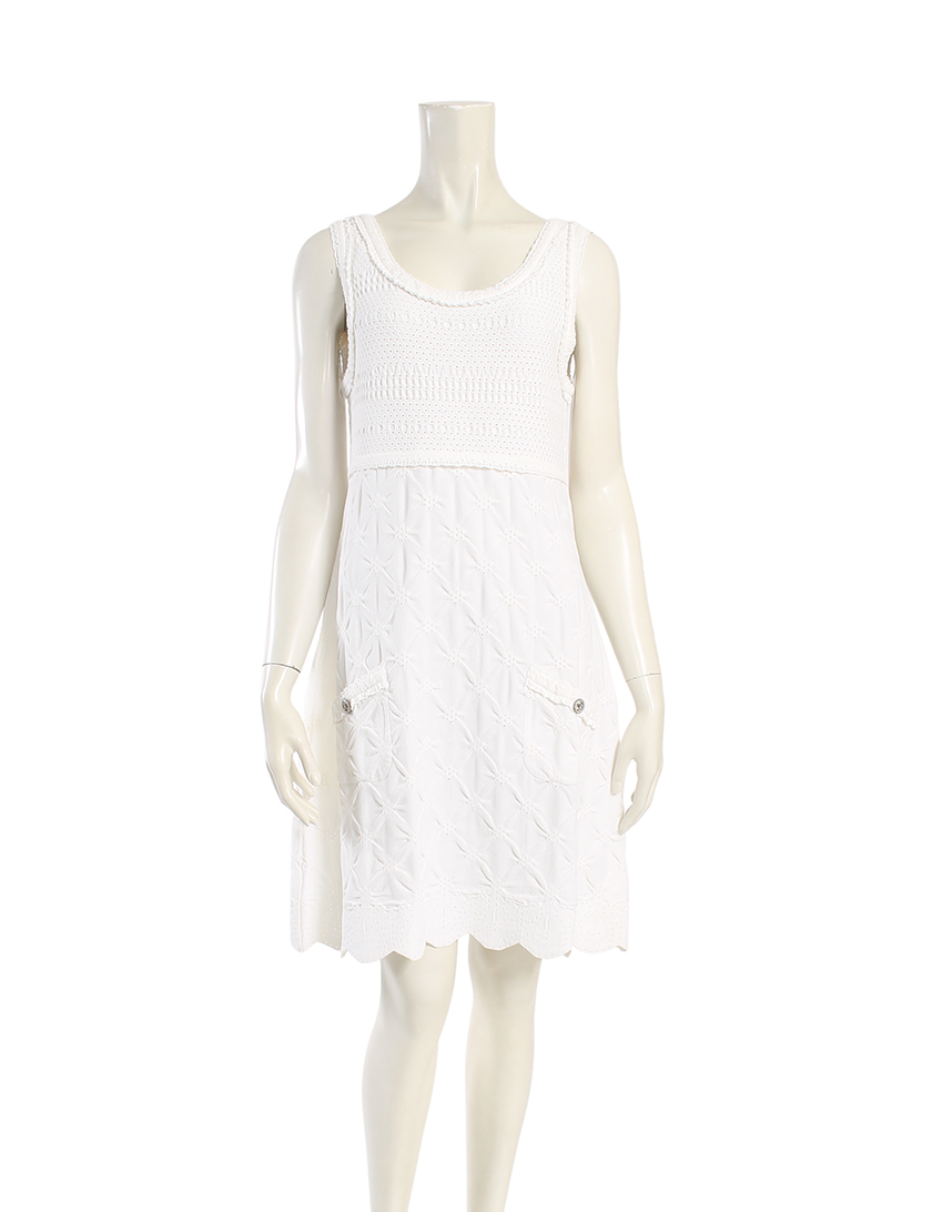 シャネル Chanel ノースリーブ ワンピース 白 ハイブランド ブランド専門の中古通販サイト