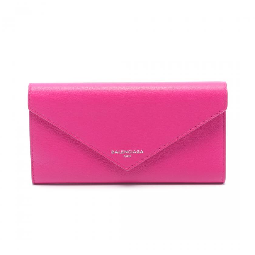 正規品BALENCIAGA バレンシアガ　二つ折り財布 ピンク箱付き　ピンク　美 正規品BALENCIAGA バレンシアガ 二つ折り財布 ピンク箱付き ピンク 美