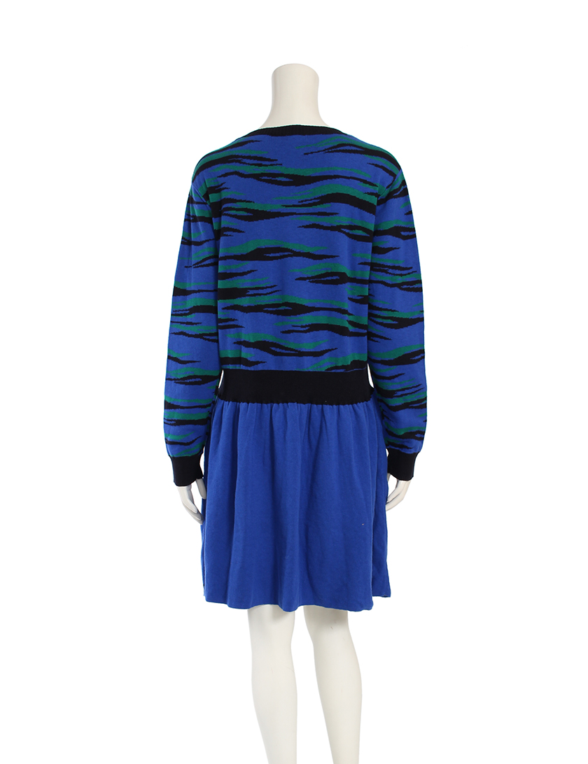 ケンゾー Kenzo Kenzo Kids ワンピース ニット トラ 青 緑 黒 キッズ ハイブランド ブランド専門の中古通販サイト 1171