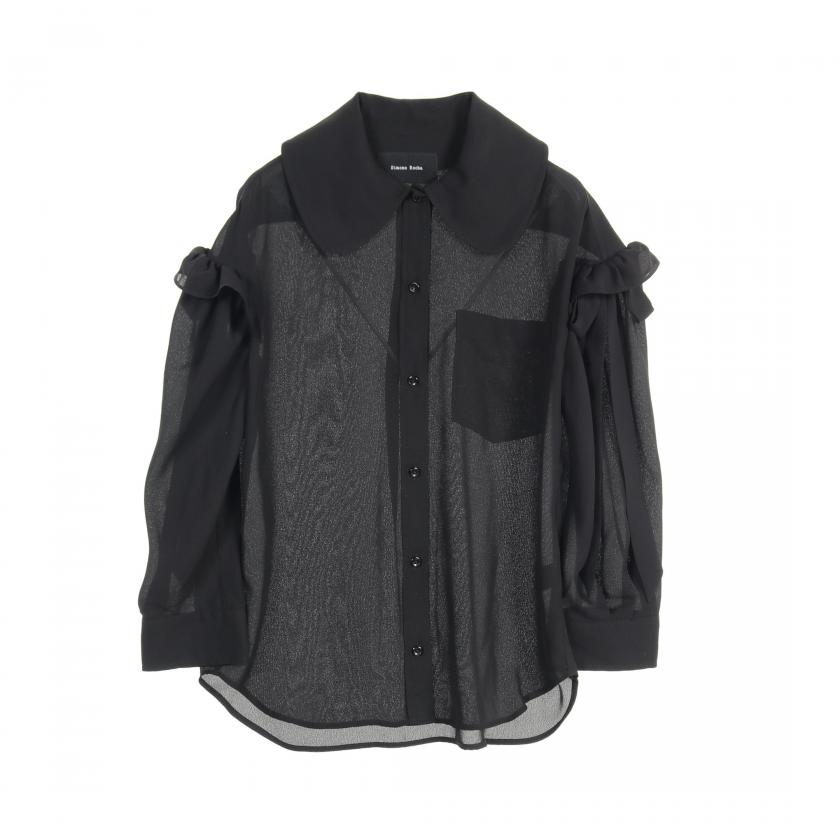 Simone Rocha・トップス・ ブラウス フリル リボン ブラック｜【公式