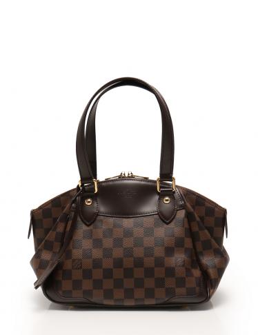 LOUIS VUITTON◇ラヴェッロPM_ダミエ・エベヌ_BRW/PVC/BRW LOUIS