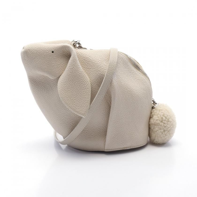 LOEWE・バッグ・BUNNY MINI バニーミニ ショルダーバッグ レザー アイボリー