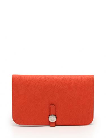 エルメス HERMES ドゴンGM 長財布オレンジ トゴ □O刻印 小銭入れ付き HERMES・財布・小物・ドゴンGM 長財布 シルバー金具 トゴ