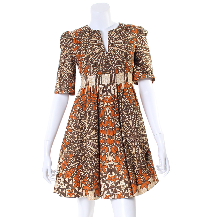 シーバイクロエ See By Chloe ネイティブプリント デザインワンピース ブラウン系 ハイブランド ブランド専門の中古通販サイト 4280
