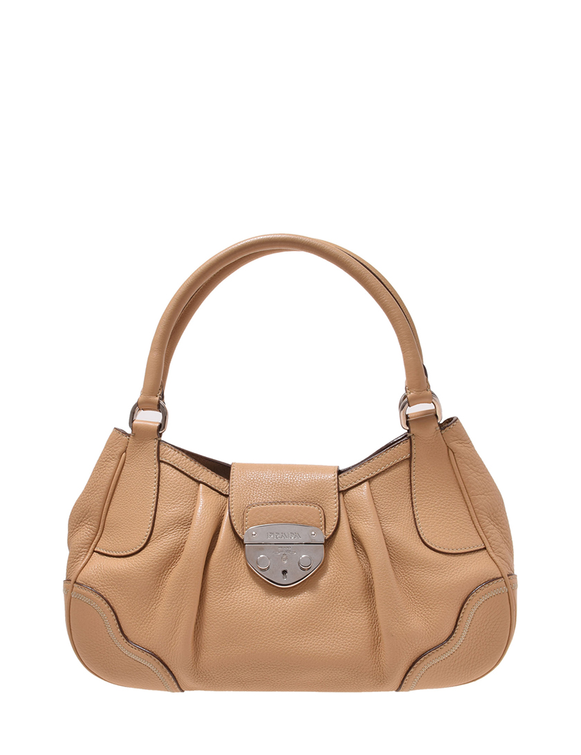 プラダ(PRADA)ショルダーバッグ|カーフ|ベージュ|ハイブランド・ブランド専門の中古通販サイト(125186)