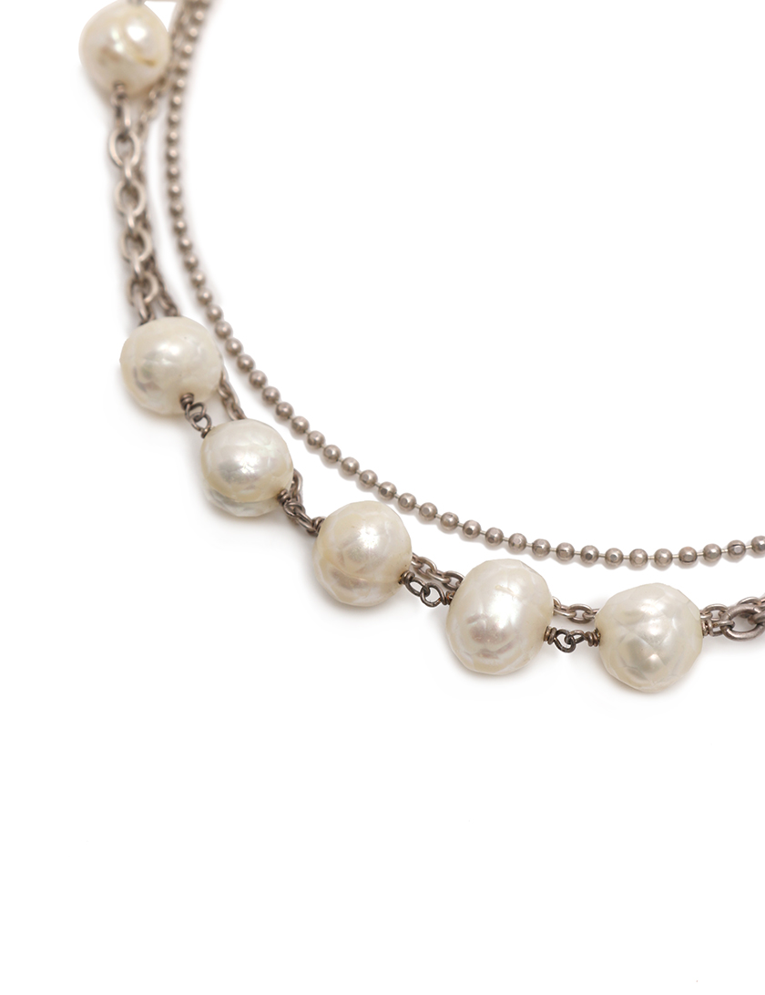 アガット Agete ネックレス ピアス セット メタル フェイクパール シルバー 白 ハイブランド ブランド専門の中古通販サイト