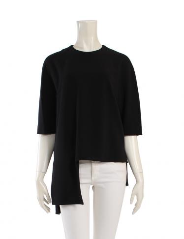 ENFOLD PEツイルスリットプルオーバー　ダブルクロスフレア　ブラック ENFOLD PEツイルスリットプルオーバー ダブルクロスフレア ブラック