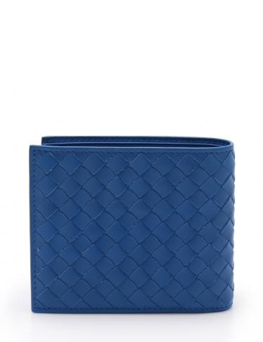 ボッテガヴェネタ(BOTTEGA VENETA)イントレチャート|二つ折り|財布|札入れ||レザー|青|ハイブランド・ブランド専門の中古通販サイト(137859)