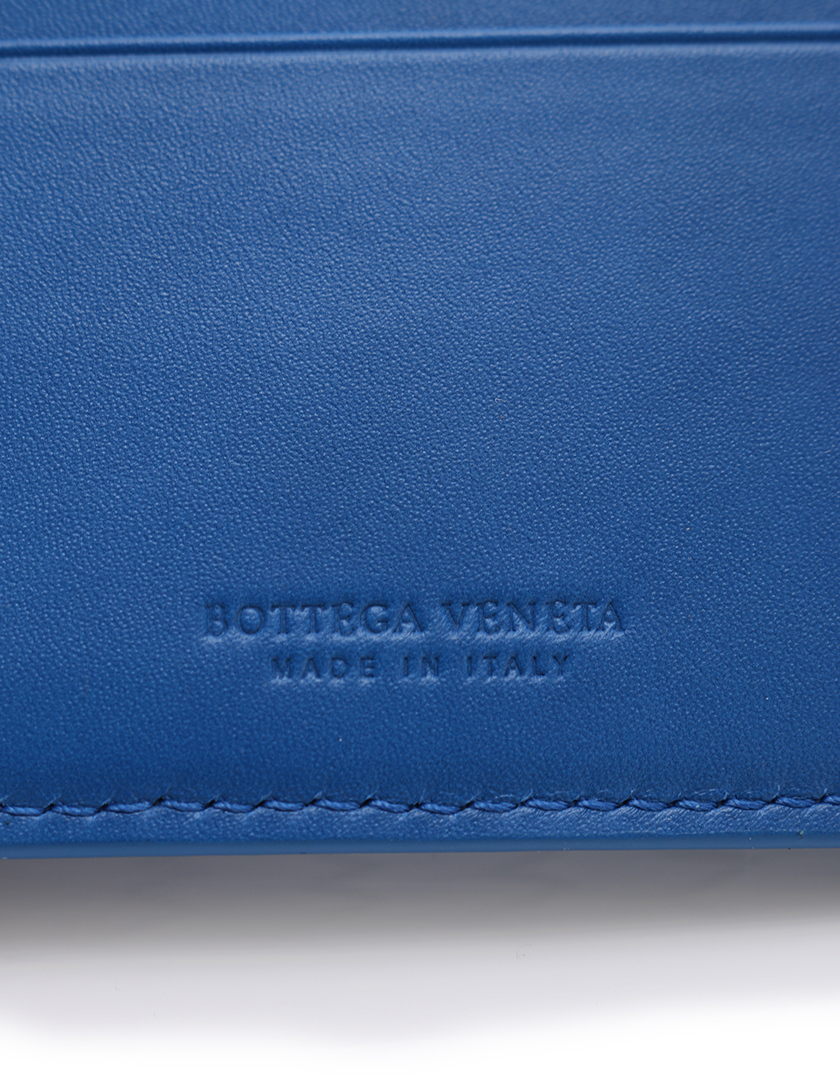 ボッテガヴェネタ(BOTTEGA VENETA)イントレチャート|二つ折り|財布|札入れ||レザー|青|ハイブランド・ブランド専門の中古通販サイト(137859)