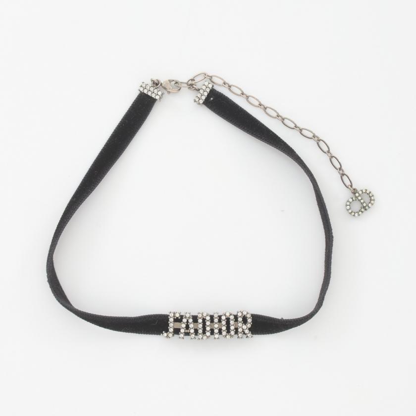 DIOR・アクセサリー・J'ADIOR チョーカー ベロア ラインストーン