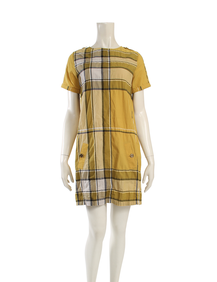 バーバリー Burberry ワンピース チェック 黄 キッズ ハイブランド ブランド専門の中古通販サイト