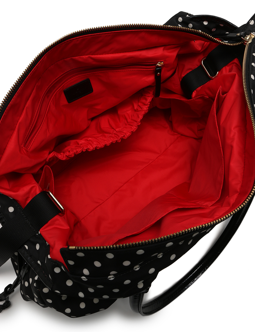 ケイトスペード(kate spade)マザーズバッグ|トートバッグ|ドット柄|ナイロン|エナメルレザー||黒|ハイブランド・ブランド専門の中古通販サイト(143370)