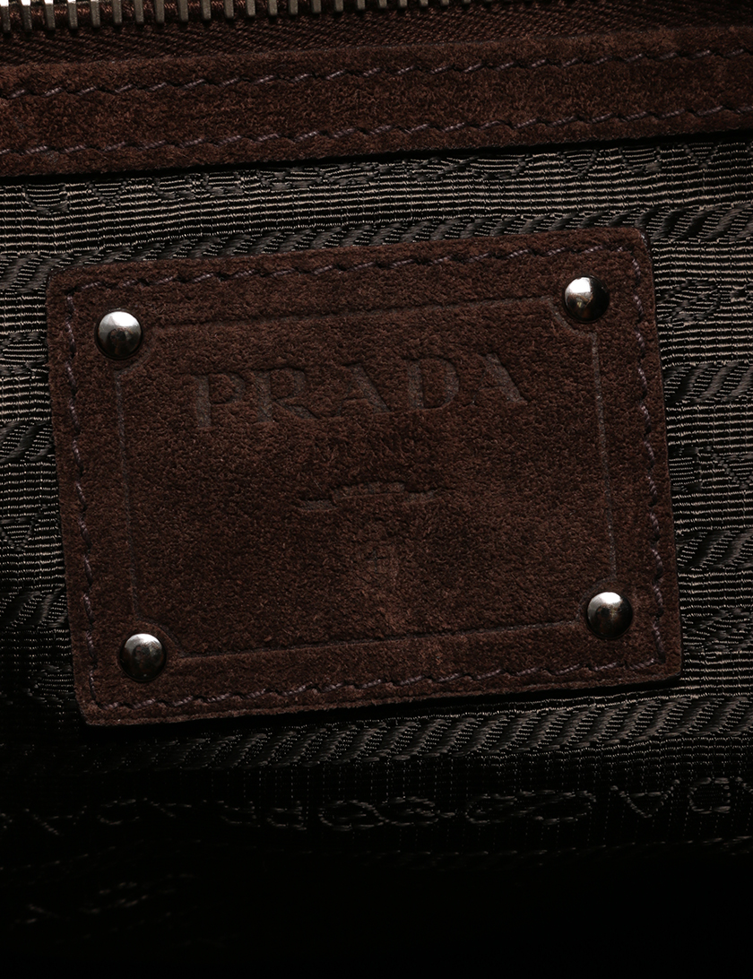 無料発送 PRADA レア✨ カナパ ブラウン ハンドバッグ L ブラウン ...