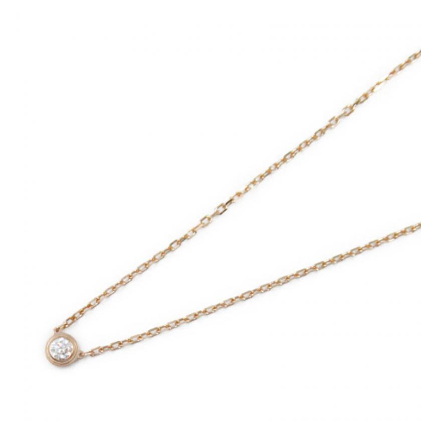 Cartier・アクセサリー・ダムール SM ネックレス ネックレス K18PG（ピンクゴールド） ダイヤモンド クリア