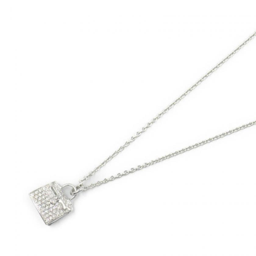 HERMES・アクセサリー・ケリーダイヤネックレス ネックレス K18WG（ホワイトゴールド） ダイヤモンド クリア