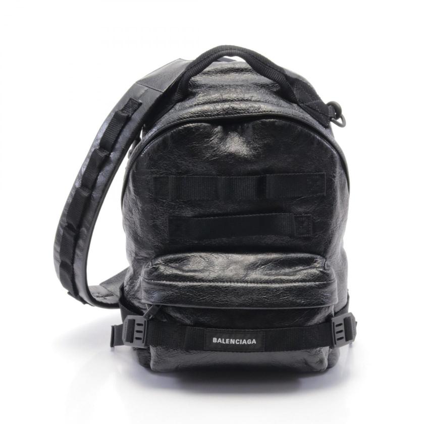 BALENCIAGA・バッグ・ARMY マルチキャリー S バックパック リュックサック レザー ブラック