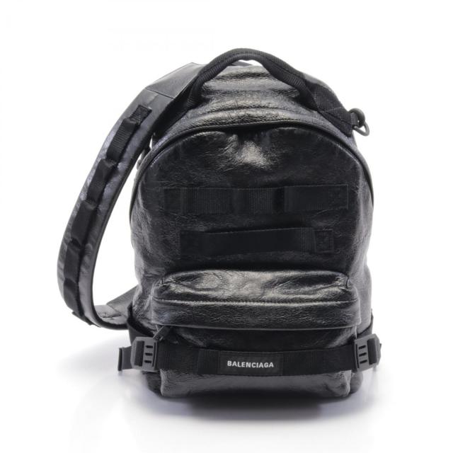 BALENCIAGA・バッグ・ARMY マルチキャリー S バックパック リュックサック レザー ブラック
