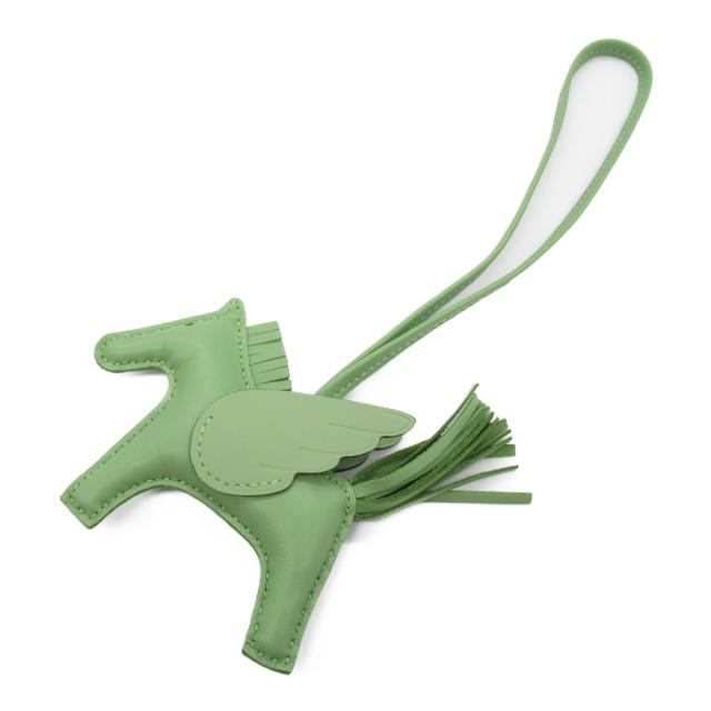 HERMES・アクセサリー・ロデオペガサスPM ヴェールクリケット チャーム レザー ヴォースイフト アニョーミロ グリーン ヴェールクリケット B刻印