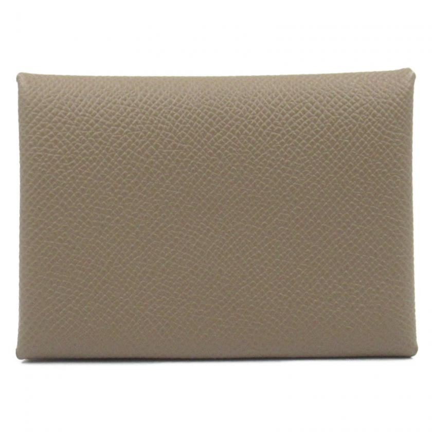 HERMES・財布・小物・カルヴィデュオ エトゥープ ケース カードケース レザー ヴォーエプソン ブラウン エトゥープ シルバー金具 W刻印