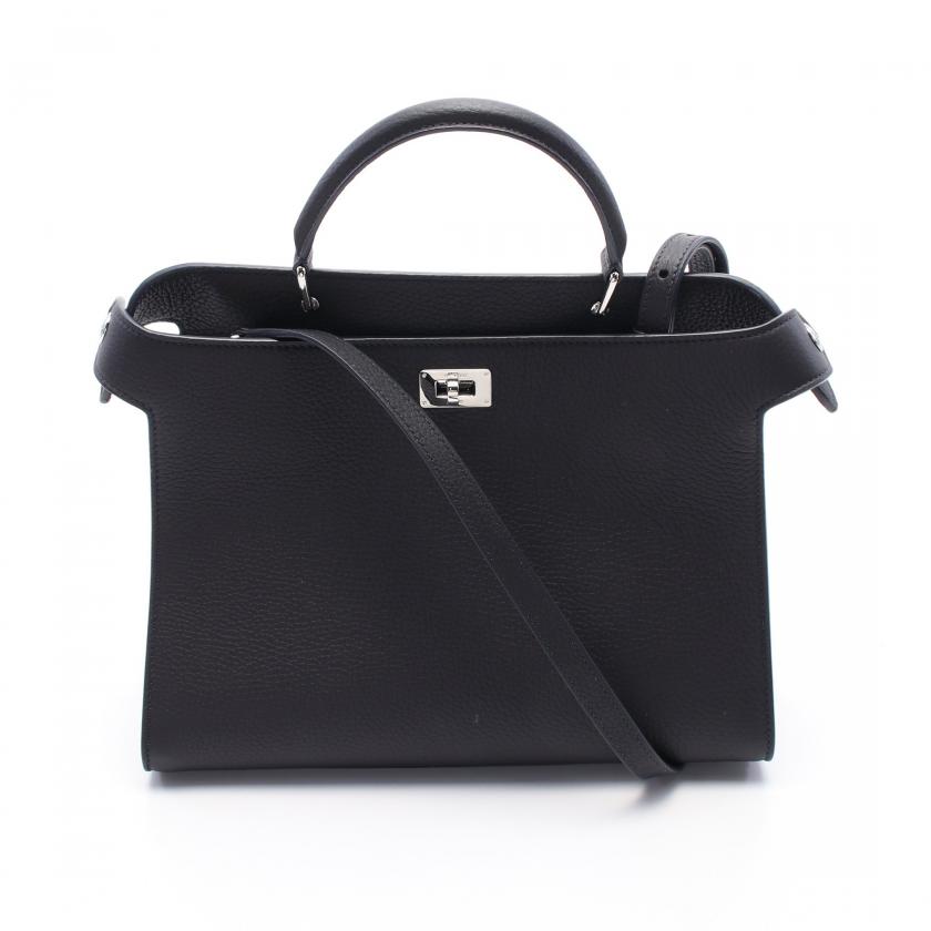 michino PARIS・バッグ・ルテス スモール ハンドバッグ レザー ネイビー 2WAY