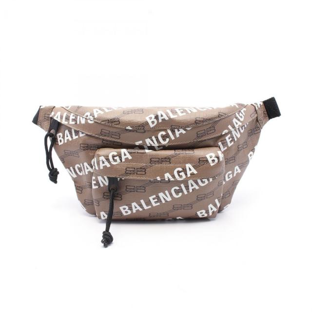 BALENCIAGA・バッグ・SIGNATURE BELTPACK ボディバッグ PVC グレーブラウン ホワイト ダークブラウン