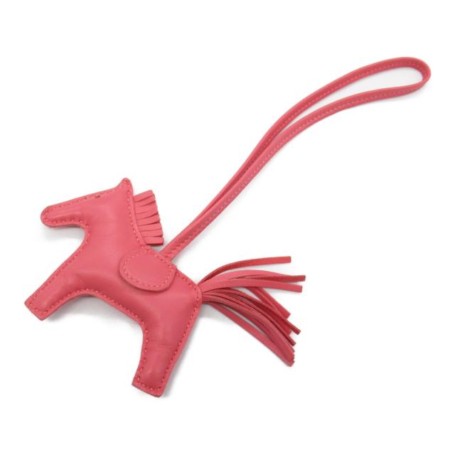 HERMES・アクセサリー・ロデオPM ローズアザレ バッグチャーム チャーム レザー アニョーミロ ピンク ローズアザレ Y刻印