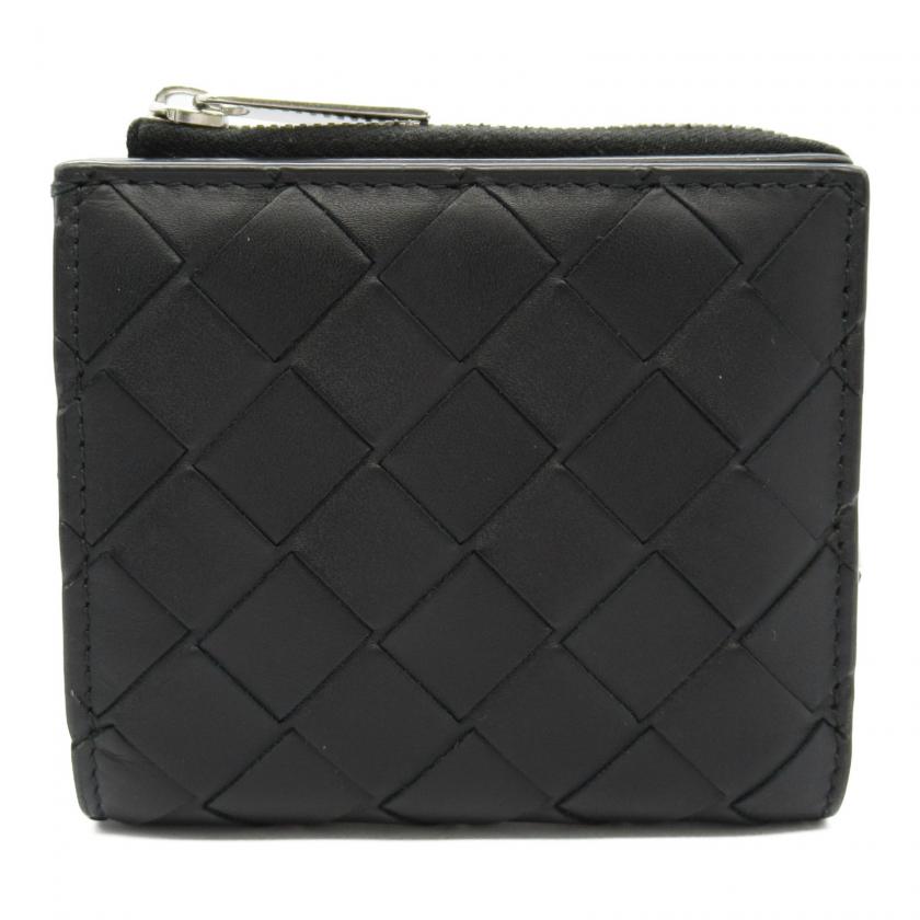 BOTTEGA VENETA・財布・小物・イントレチャート 二つ折財布 二つ折り財布 レザー ブラック