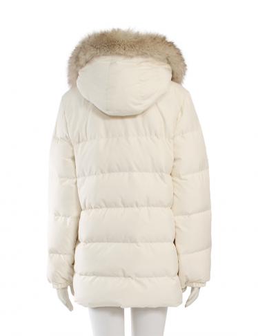 モンクレール(MONCLER)ダウンジャケット|ファーフード付き||白|ハイブランド・ブランド専門の中古通販サイト(149797)