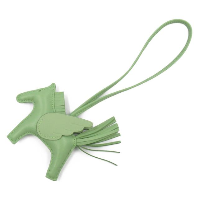 HERMES・アクセサリー・ロデオペガサスPM ヴェールクリケット チャーム チャーム レザー ヴォースイフト アニョーミロ グリーン ヴェールクリケット B刻印