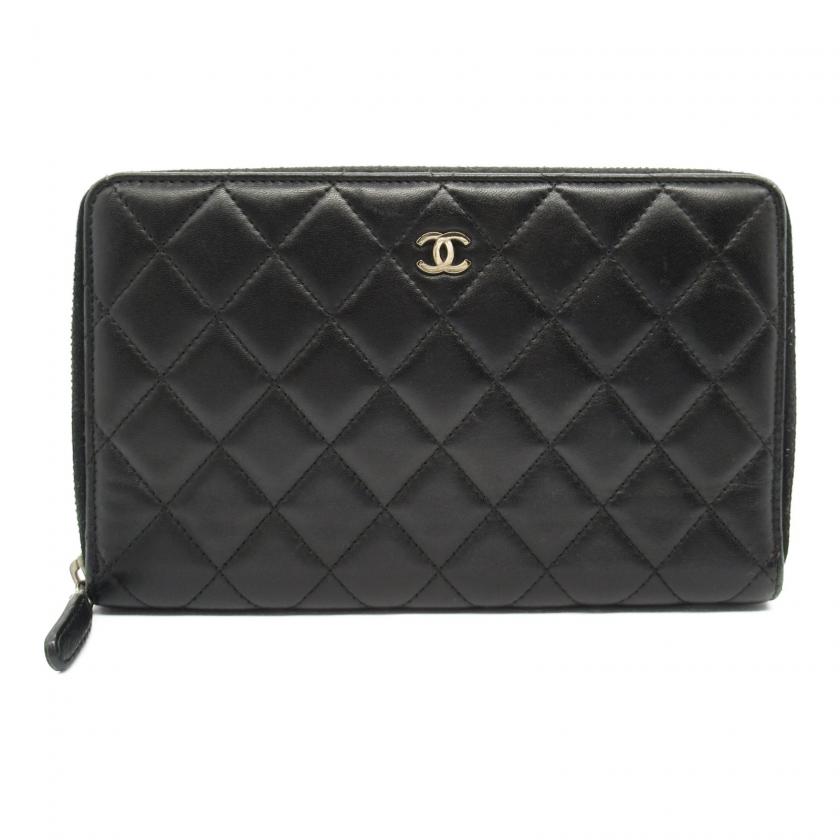 CHANEL・財布・小物・ジマトラッセ ラウンド長財布 ラウンドファスナー長財布 ラムスキン（羊革） ブラック シルバー金具