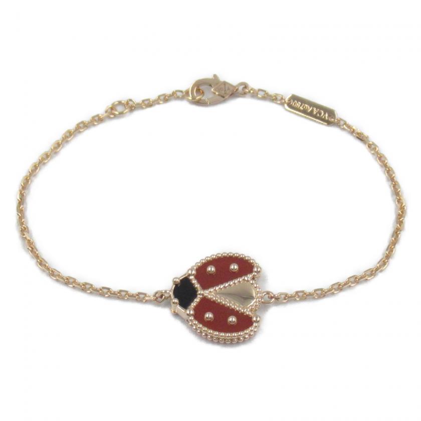 Van Cleef & Arpels・アクセサリー・ラッキースプリングオープンウイングレディバグブレスレット ブレスレット K18PG（ピンクゴールド） オニキス/カーネリアン ブラック レッド