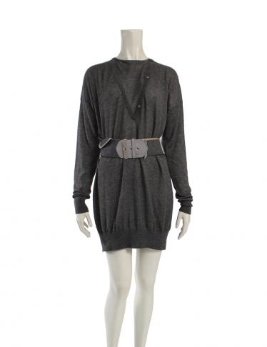 ステラマッカートニー Stella Mccartney ニットワンピース ベルト付き カシミヤ グレー ハイブランド ブランド専門の中古通販サイト