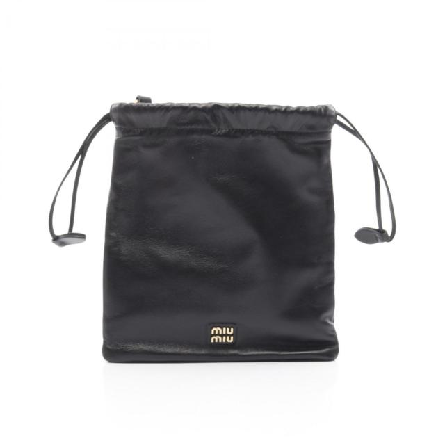 miu miu・財布・小物・NAPPA ポーチ レザー ブラック 巾着