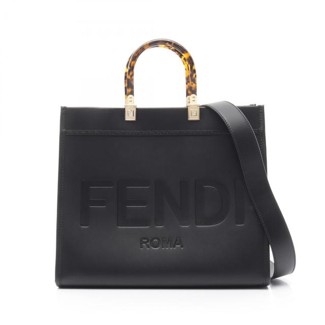 FENDI・バッグ・SUNSHINE MEDIUM サンシャイン ミディアム ハンドバッグ トートバッグ レザー ブラック 2WAY
